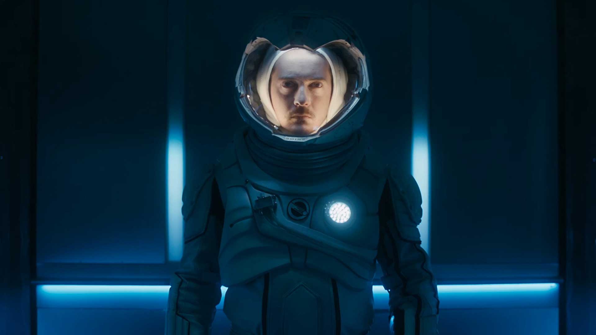 astronaute casque espace combinaison lumières bleu